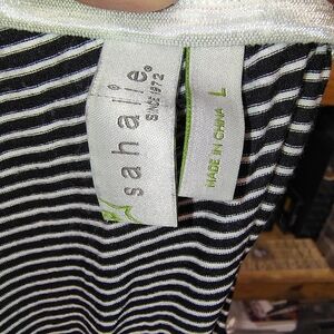 Sahalie Black and White Striped Shirt